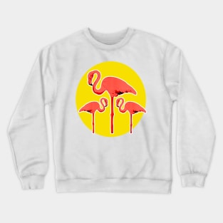 Long-legged pink flamingos Crewneck Sweatshirt